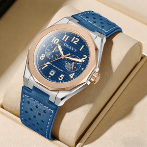 DK&YT นาฬิกาสำหรับผู้ชายแฟชั่นหนังควอตซ์นาฬิกาผู้ชายธุรกิจกีฬานาฬิกาข้อมือชายนาฬิกามงเตร ฮอมม์ - Product Image 1