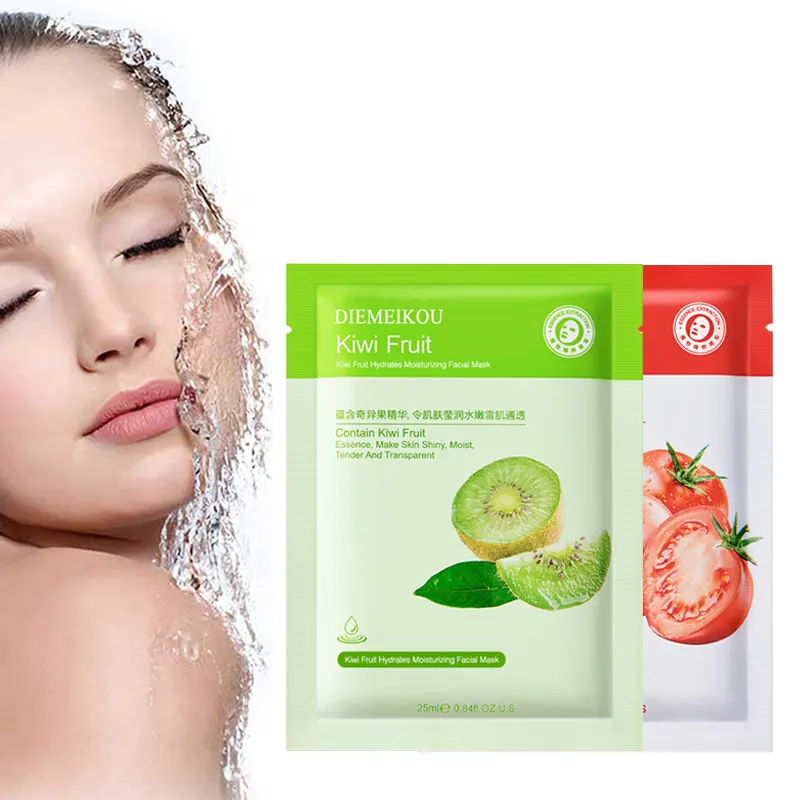 Private Label Schoonheid Komkommer Gezicht Sheet Masker Koreaanse Hydraterende Fabrikant Whitening Fruit Facial Sheet Masker