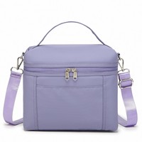 Macaron couleur boîte à lunch sac réutilisable isolé sacs à lunch grande capacité bandoulière boîte à lunch glacière pour le travail pique-nique