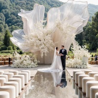 Décoration de mariage personnalisée, toile de fond de luxe, fleurs artificielles géantes faites à la main pour événements et fêtes