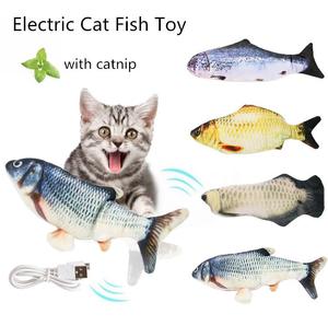 Caliente masticar gato pescado hierba gatera cola eléctrica movimiento gato forma de pez juguetes inteligentes juguetes interactivos para gatos - Product Image 3
