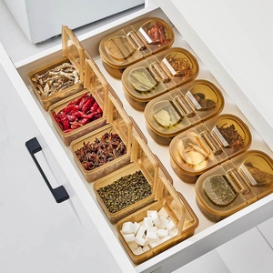 Modern Design Kitchen Storage Box Double Tiers Transparent PP Plastic Food <b>Container</b> Open Style Cover Spices Sealed Cans Lunch - Product Image 1