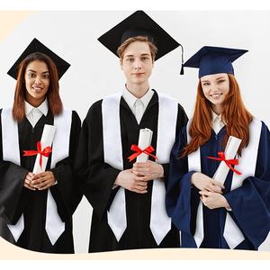 All'ingrosso personalizzare Unisex adulto semplice laurea viola fascia di raso a stola per studente di laurea - Product Image 5