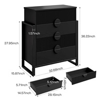 Commode noire bois salon vêtements armoire de rangement 4 tiroirs commode pour chambre