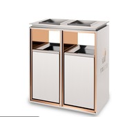 Support deux compartiments poubelle boîte de rangement rue recicing plastique pédale poubelle acier 50l pour cuisine extérieure poubelle