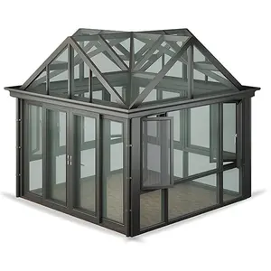 定制铝框架隔热阳光房屋顶材料夹层玻璃房