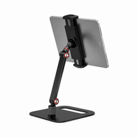 Support de tablette en aluminium OEM à moule privé 360° °   Support de bureau robuste réglable en hauteur (43-60 cm) et rotatif pour le bureau, vente en gros