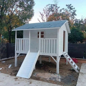 Maisonnette <span class=keywords><strong>en</strong></span> <span class=keywords><strong>Bois</strong></span> d'Extérieur pour Enfants, Aire de Jeux, Théâtre de Maternelle à Vendre - Product Image 3