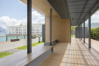Panneau de plafond et panneau mural en WPC, bardage composite en bois cannelé pour bâtiment extérieur, parc, balcon avec technique brossée