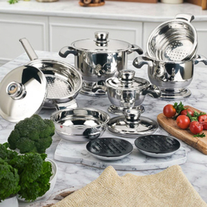 Ensemble de cuisine haut de gamme avec logo personnalisé, batterie de cuisine moderne antiadhésive en acier inoxydable pour cuisinière à gaz domestique - Product Image 2
