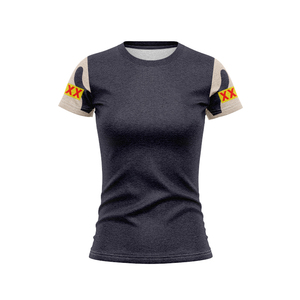 เสื้อรักบี้ทรงเข้ารูปสำหรับผู้หญิง ลายพรางพิมพ์แบบ Sublimation เนื้อผ้าเรียบเนียน พร้อมปักลายตามสั่ง สีเขียว-น้ำตาล สำหรับแฟนๆ ออสเตรเลียและนิวซีแลนด์ - Product Image 2