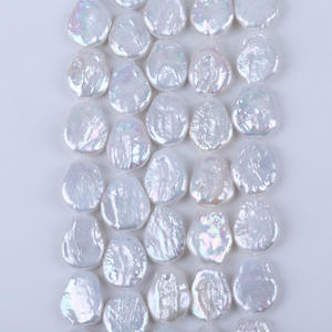 Perlas Blancas Naturales de Agua Dulce con Forma Barroca de 15-17 mm, Perlas Sueltas con Efecto de Botón, Material para Accesorios de Bricolaje, Venta al por Mayor - Product Image 4