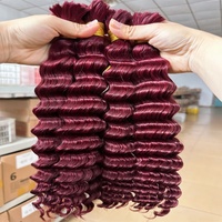 Extensions de cheveux humains Remy 100% brésiliens sans trame, cheveux en vrac pour tressage bohème, texture bouclée/ondulée/lisse, couleur noir/brun/blond