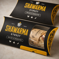 Boîte d'emballage pour shawarma en papier kraft, boîtes d'emballage alimentaire jetables personnalisées imprimées pour la livraison à emporter des restaurants, vente en gros