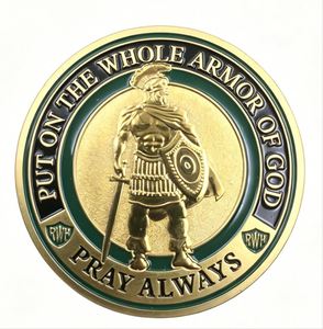 Médaille de défi maçonnique personnalisée en cuivre émaillé coloré, cadeau d'affaires OEM et souvenir touristique en gros - Product Image 4