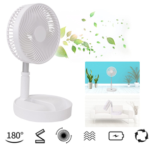 Ventilateur de table pliable électrique à hauteur réglable, télescopique, oscillant, rechargeable, sur batterie, avec tête pivotante - Product Image 3