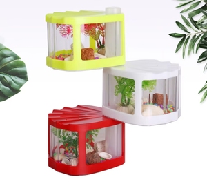Mini <span class=keywords><strong>Acquario</strong></span> in Plastica Ecologico con Accessori per <span class=keywords><strong>Tartarughe</strong></span> e Pesci Betta, Ideale per Spazi Cucina - Product Image 2