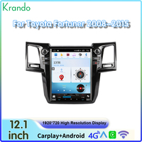 Autoradio Tesla 12,1 pouces pour Toyota Fortuner 2008-2015, navigation GPS Android, CarPlay sans fil, autoradio, unité principale 4G