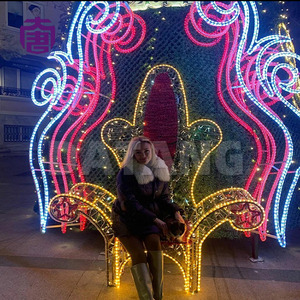 Large Illuminated Santa Throne <b>Lights</b> for Shopping Mall Christmas Decoration - Product Image 6