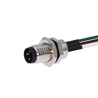 Conector Circular Personalizado Impermeable M8 IP67 de 3 Pines, Tipo A, para Montaje en Panel, Macho, Arnés de Cableado Plateado, Conector JST ZL ZLM8F4-S-M Niquelado