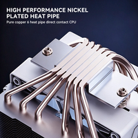 Pendingin CPU Kontak Langsung Dual Tower Dual Fan 6 Heat Pipes 120mm PWM Air Cooling Heatsink untuk Intel AMD Desktop