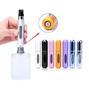 Coloré vide 5ml 8ml Mini atomiseur de parfum rechargeable taille de voyage rond en métal parfum atomiseur vaporisateur