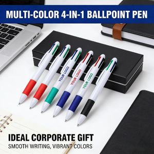 Stylo bille multifonctionnel en plastique à encre quatre couleurs personnalisable 23-en-1, pointe 1,0 mm, pratique pour le bureau et les affaires - Product Image 3