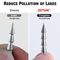 Goture 10Pcs Tungstène Clou Poids 25Pcs Kit de Poids avec Boîte Neko Rig Wacky Pêche pour Leurres en Plastique Souple Plombs Plombs