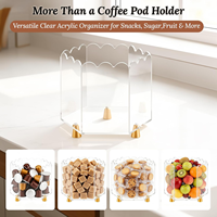 Organisateur de dosettes de café en acrylique avec pieds en métal doré, grande capacité, support de rangement pour capsules de café sur comptoir pour cuisine et bureau