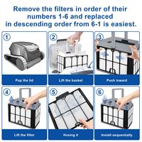 JC Filter Ultrafine Filter kompatibel untuk Robot lumba-lumba Pool Cleaner Model Active 20/30/30i/40 Pool Cleaner Filter
