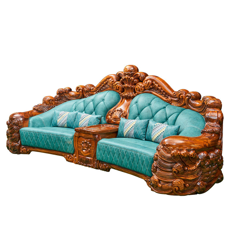 Ebony six-seat sofa
