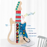 Guitare Robot Montessori, Tableau d'Activités, Clavier, Jouets Sensoriels en Bois, Apprentissage Précoce avec Musique et Lumières LED pour Enfants OEM