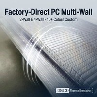 Revêtement UV 50-100 micromètres, 8 mm, ignifuge, qualité FR, pour toit ouvrant en polycarbonate creux pour bâtiments publics architecturaux