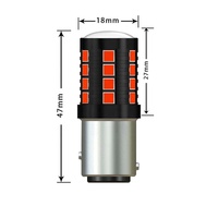 Ampoule LED Stroboscopique Super Lumineuse M2 Personnalisée 1157 3157 7443 15W 27SMD avec Projecteur, Remplacement pour Clignotant et Feu Arrière de Voiture