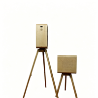 Station de photomaton en bois haut de gamme avec support d'imprimante compatible et personnalisable pour les événements