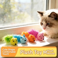 Jouet pour chat en peluche avec queue à plumes, jouet à mâcher interactif pour chatons, idéal pour les chats d'intérieur