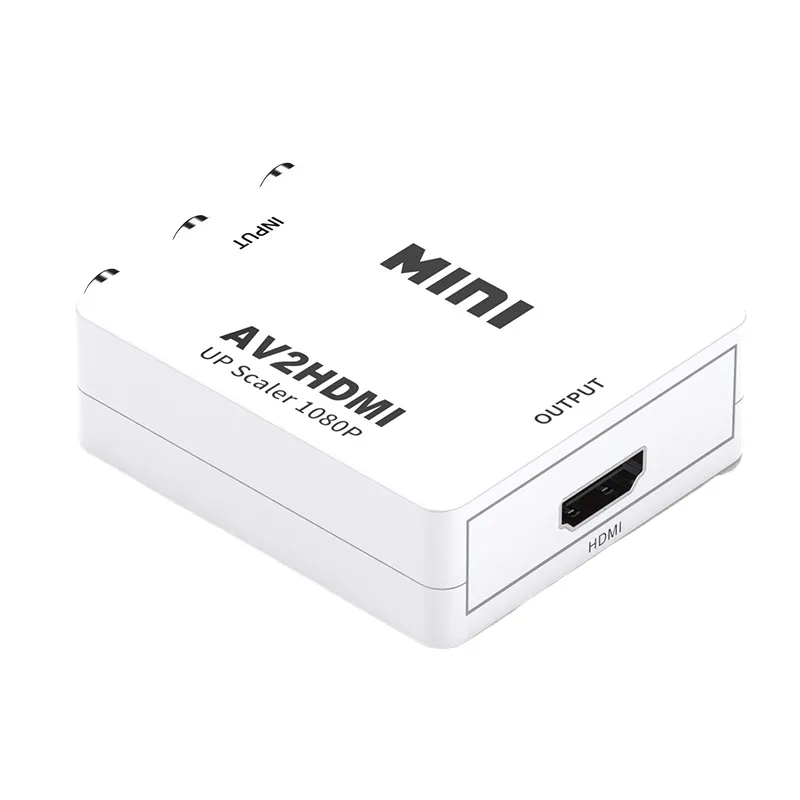 high-speed 1080P Mini VGA to AV Composite Converter Adapter Box with Audio PC to TV RCA Converter with 3.5mm Audio VGA2AV