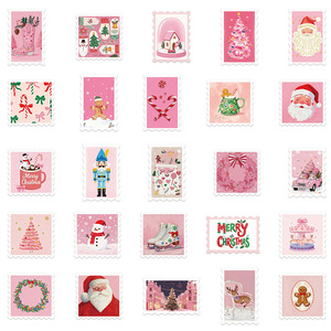 50PCS Pink <span class=keywords><strong>Xmax</strong></span> UK pegatina de sello de Navidad - Product Image 4