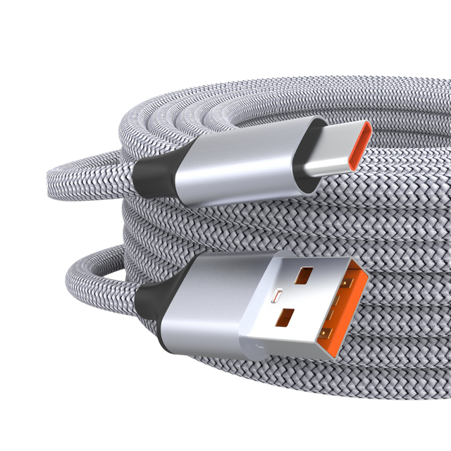 1m 6A Fast Charging USB-C Cable 15W with Pure Copper and Nylon Jacket for Car and Earphone Use