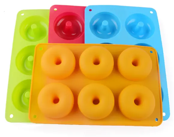 Custom 6 Cavity Siliconen Cakevorm Bakvorm Bakvorm Non-Stick Donut Schimmel Bpa Vrije Siliconen Ijs Maker Diy Sopa Mal