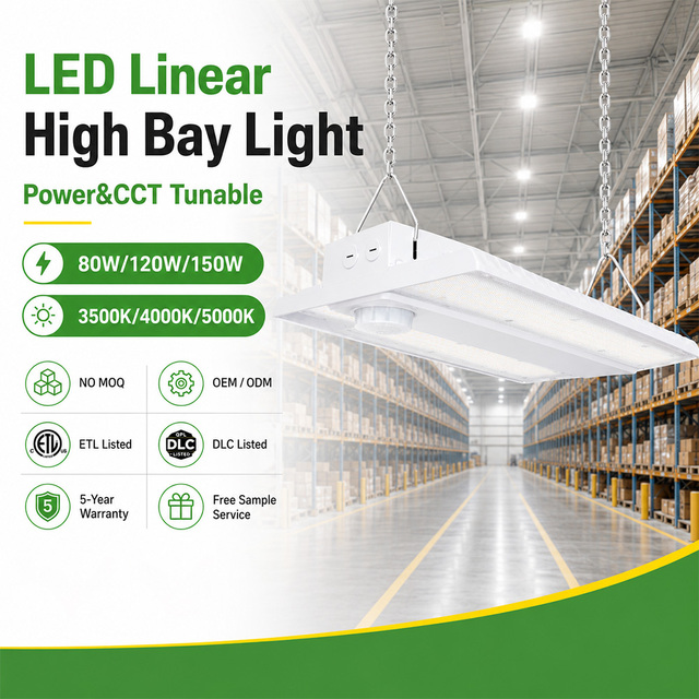 Led Sensor Square Dimmable Linear Hi Bay Industrial Highbay 150W 240W 300W Aluminum Led Linear High Bay Light