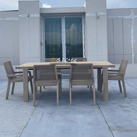 Ensemble de meubles de jardin en bois pour 6, 8 ou 10 personnes, luxueux, table et chaises longues en teck pour l'extérieur