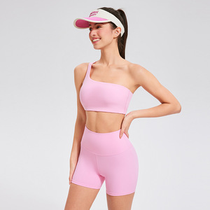 Ensemble 2 pièces de shorts de sport et yoga sans couture, taille haute, respirant, effet ventre plat, pour <span class=keywords><strong>femme</strong></span>, idéal pour l'entraînement transfrontalier - Product Image 1