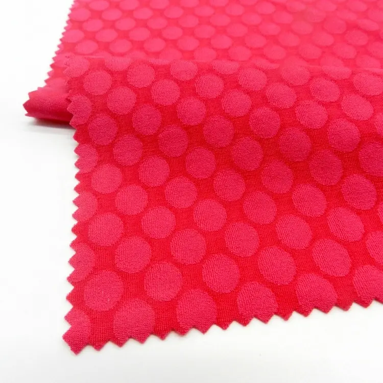 Cor personalizada dyed com bolinhas de nylon spandex tecido texturizado com bom estiramento para moda praia biquíni
