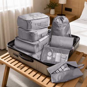 Juego de 8 Cubos de Embalaje para Viaje con Logotipo Personalizado, Bolsa Organizadora de Equipaje Impermeable, Bolsa de Almacenamiento de Viaje Multitamaño para <span class=keywords><strong>Maleta</strong></span> - Product Image 1