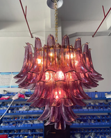Lustre élégant de style américain moderne italien en améthyste, lustre rond violet pour restaurant, hôtel, villa, maison