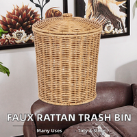 Corbeille à déchets multifonctionnelle en plastique écologique pour bureau à domicile, avec couvercle, corbeille à ordures ronde, panier de rangement – Offre Spéciale