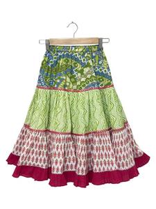 เสื้อทอผ้าฝ้ายแขนกุดพิมพ์ลายทั้งตัวพร้อมเลเฮนกา - สีเขียวมะกอกและสีชมพู - Product Image 3