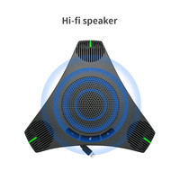 Microphone et haut-parleur de conférence de bureau portables miniatures avec voyant LED, adaptés aux petites réunions