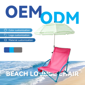 Silla de Playa Plegable Personalizada OEM ODM <span class=keywords><strong>con</strong></span> Sombrilla Desmontable, Asiento de Protección Solar para Exteriores, Venta al por Mayor, MOQ 200 - Product Image 1